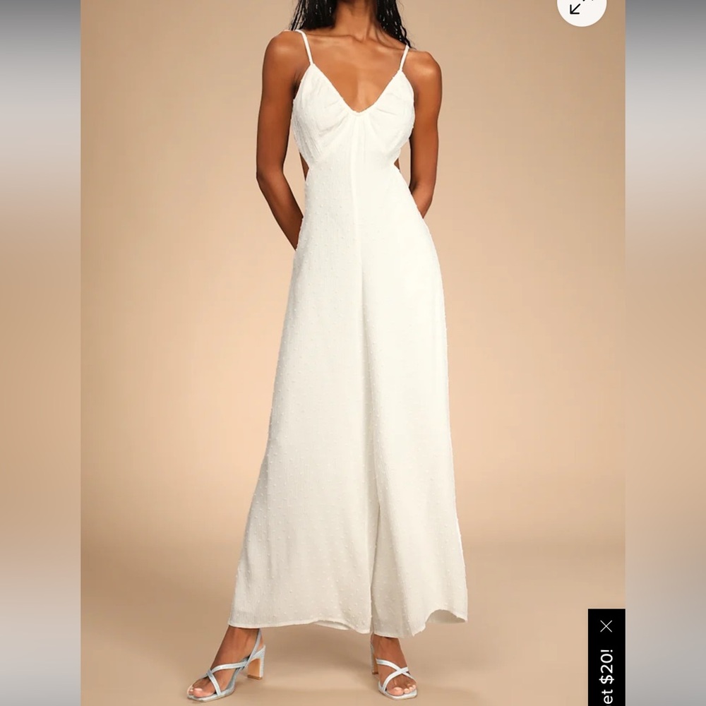 Lulus White Sleeveless Jumpsuit